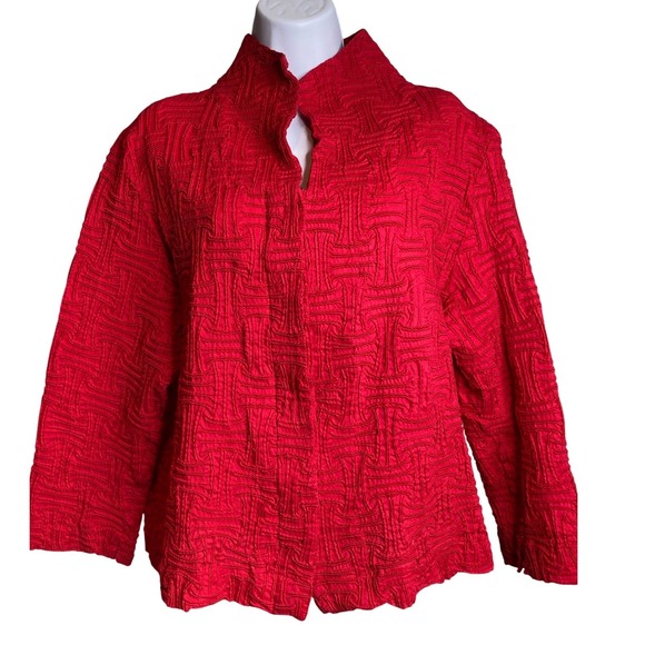 Great Cavalier Jackets & Blazers - Vintage Great Cavalier by St Pauls Womens Mandarin Collar Jacket Sz XL Lagenlook